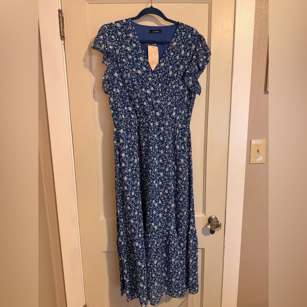 Floral Blue Dress